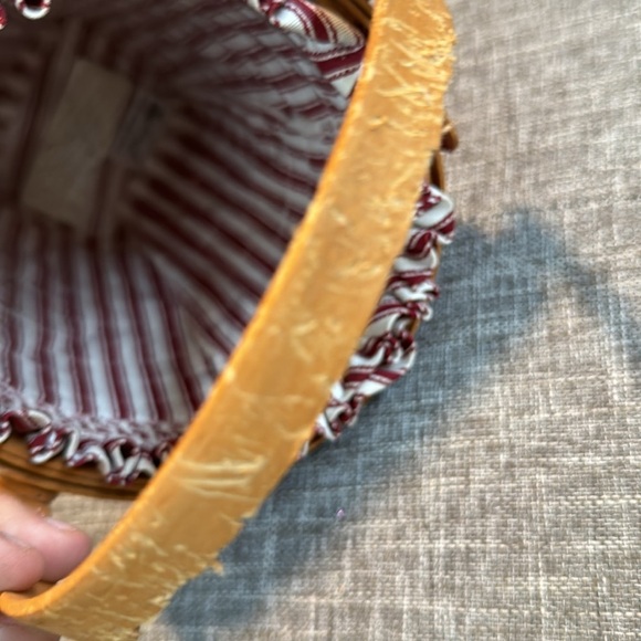 Longaberger Basket Liner Large Handle Round red 1996 Vintage Retired - Picture 8 of 13